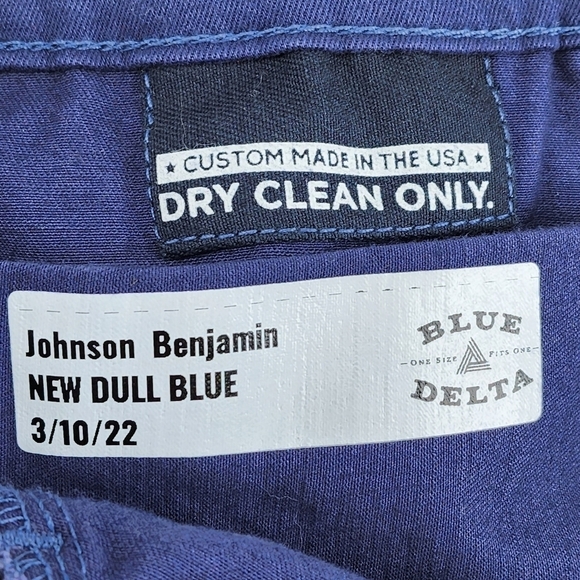 Blue Delta Men's Johnson Benjamin Custom Made Dull Blue Jhino Straight Leg Jean - Picture 4 of 6